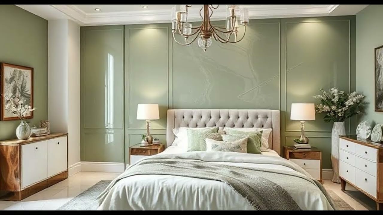 Bedroom🛏 Colour Combination Design Ideas |Wall Light Decoration Ideas |Bedroom Paint Color Ideas