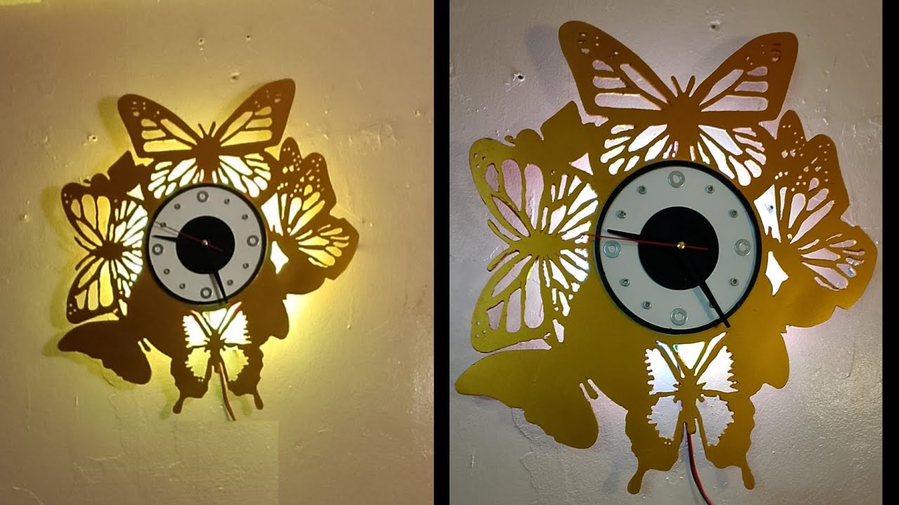 How to make a beautiful Diy Wall Clock with lights,home decor,Creative idea, making PVC pipe